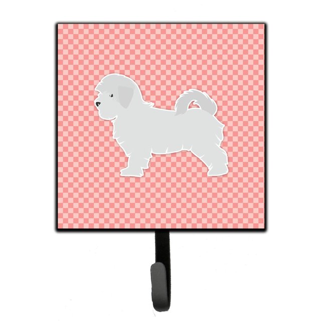 ""Caroline'S Treasures Maltese Checkerboard Pink Correa O Llavero Bb3636Sh4 Pequeño Multicolor""