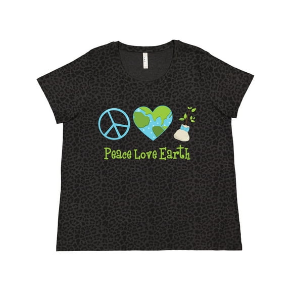Inktastic Peace Love Earth Women's Plus Size T-Shirt