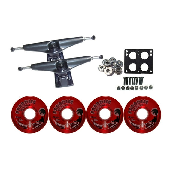 LONGBOARD Trucks/Wheels/Bearings BLACK 6.0   BIGFOOT 65MM ISLANDERS RED