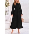 thumbnail image 4 of Vestido largo PRETTYGARDEN para mujer, elegante, con lunares suizos, negro, 4 of 9