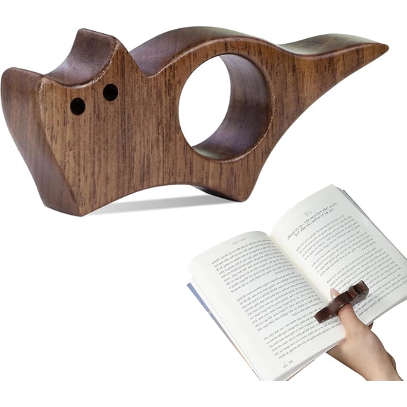 Cat Book Page Holder,Smooth Wood Wood Book Clip,Page Holder,Page Holders for Reading,Thumb Book Page Holder,Ideal Book Reader Gifts & Reading Accessories,Book Lovers & Literary Gifts