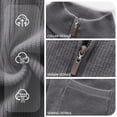 thumbnail image 5 of Men's Full Zip Knit Cardigan Sweater,Autumn Winter Ribbed Knit Stand Collar Warm Jacket Outerwear, 5 of 9
