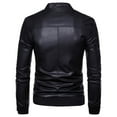 thumbnail image 4 of KeShDi Mens Jackets Lightweight Men's Winter Long-sleeved Leather Motorcycle Jacket Zipper Coat Long Sleeve Hoodless Faux Leather Outwear Jackets Black 2X, 4 of 8
