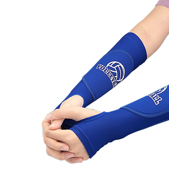 1 Pair Volleyball Forearm Sleeves Training Equipment Wrist Guard with Protections Pads and Thumb Hole for Teen Women Men