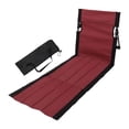 thumbnail image 3 of Asiento de suelo plegable para acampar con respaldo, silla de suelo plegable, cómoda para Rojo oscuro, 3 of 8