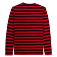 thumbnail image 2 of FastRockee Long Sleeve T Shirts for Mens Crew Neck Tshirts Size L Classic Red and Black Stripe Cotton Soft, 2 of 9