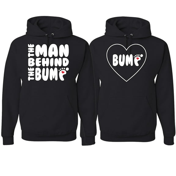 Wild Bobby, The Man Behind Shirt His and Hers Matching Couples Hoodie, Black, Mens S-Womens S