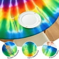 thumbnail image 4 of Rainbow Tie Dye Radial Pattern Round Fitted Tablecloth with Elastic Edge,Dining Table Cover Waterproof,Outdoor Round Tablecloth for Camping,Dining,Indoor and Outdoor, 4 of 7