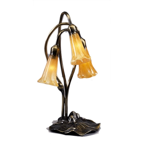 Meyda Tiffany - 13636 - Three Light Accent Lamp - Amber Pond Lily - Bronze-28pack