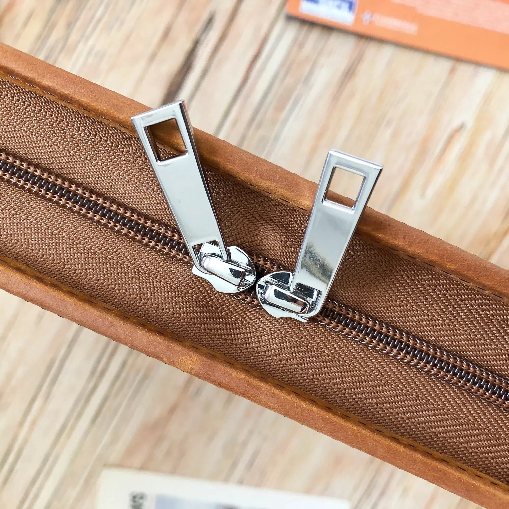 Business 3 Ring Check Binder, Genuine Leather Check Book Portfolio for 3 Holes or 9 Holes Checks, Check Book Binder for 11 1/4"x9", Crazy Horse Leather (Brown)