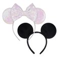 thumbnail image 1 of JIAHANG Diadema con Lazo para el Cabello con Orejas de ratón, 2 Piezas, para Despedida de Soltera, Luna de Miel, Tocados de Boda para Pareja, Novio, Novia, Mujeres y niñas (Blanco y Negro), 1 of 5