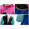 thumbnail image 4 of Princess Snow Queen Anna Costume for Girls Dress Up Kids Outfit with Cape Crown Wand Wig Gloves 5-6Years(130), 4 of 6