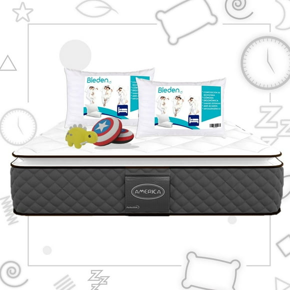 Colchón Wind Foam America Matrimonial Complemento 2 Almohadas Standar