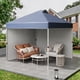 thumbnail image 2 of Garvee carpa plegable instantánea 10x10 con 2 paredes laterales y techo ventilado, impermeable y con sombra solar, incluye bolsa con ruedas para jardín, camping y eventos, 2 of 8