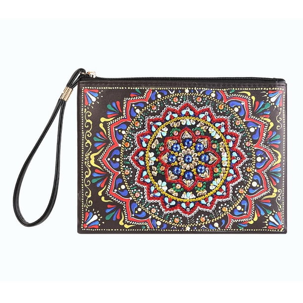DIY Mandala en forma especial diamante pintura mujer bolso de mano cartera de moda Tmvgtek decoración de arte en el hogar