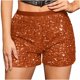 thumbnail image 3 of TaTaai Women Stretchy High Waist Solid Color Sequin Shorts Sparkly Glitter Shorts Slim Fit Lightweight Breathable Machine Washable No Fading Party Club Event Wear Gift, 3 of 9