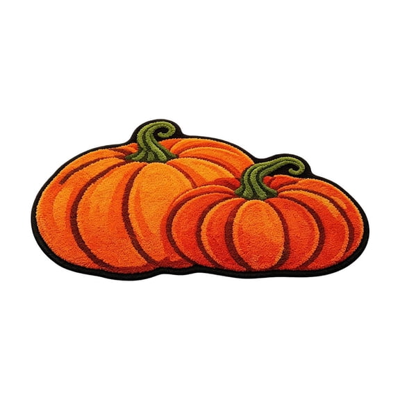 LEVEO Fall Pumpkin Bathroom Rug,Plants Collection Bath Mat,Thanksgiving decorations,Durable, Non-Slip, Quick Dry, Machine Wash(#D)