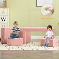 thumbnail image 6 of HOMYEDAMIC Modular Kids Sofa Folding Chair Padded Sleeper Bed, Playroom/Bedroom Furniture Removable Cover, 6 of 8