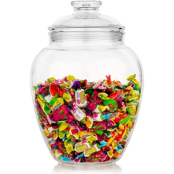 Modern Innovations 128-Ounce Candy Jar with Lid, Premium Acrylic Clear Apothecary Jar, Wedding & Home Décor Centerpiece Cookie Candy Buffet Decorative Kitchen Storage Jar