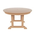 thumbnail image 3 of WestinTrends Malibu Patio Dining Table, All Weather Poly Lumber Adirondack 47" Trestle Round Outdoor Table with Umbrella Hole, Teak, 3 of 7