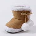 thumbnail image 6 of Gvdentm Girls Black Boots Toddler Baby Snow Boots Winter Shoes Boys Girls Cold Weather Baby Shoes(Khaki,4.5), 6 of 6