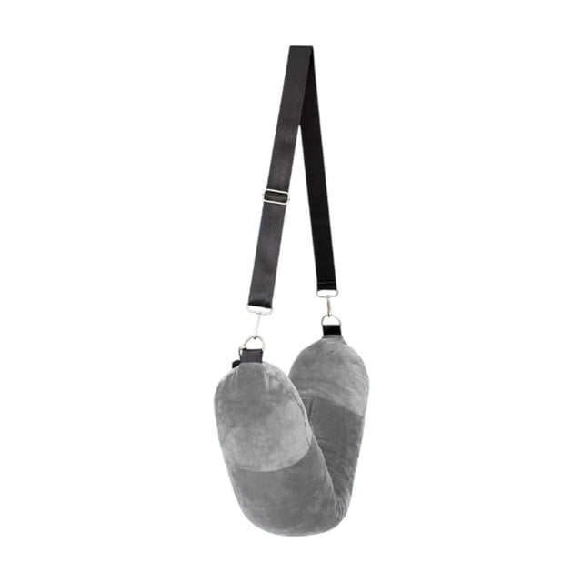 Cubierta de almohada de cabello de viaje Bolsa de almacenamiento Flotable Ajustable Packable Rest Cushion Mellable con ropa para equipaje adicional Gris
