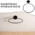 thumbnail image 4 of Soporte de pared para 6 balones de baloncesto y deportes: soporte metálico negro para exhibición de voleibol, fútbol, rugby y fútbol., 4 of 8