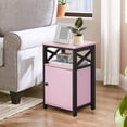 thumbnail image 2 of VECELO Set of 2 Nightstand with Cabinet, Bedside End Table for Living Room, Bedroom, Office,  Pink, 2 of 7