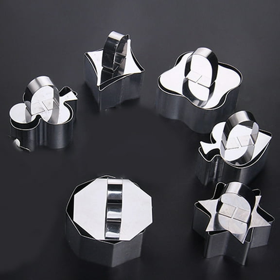 Dytern DIY DIY Stainless Steel Molds Cake Cookie Biscuit Moulds Vegetable Fruit Cutters Sushi Mold with Pusher (Poker Heart Shape)