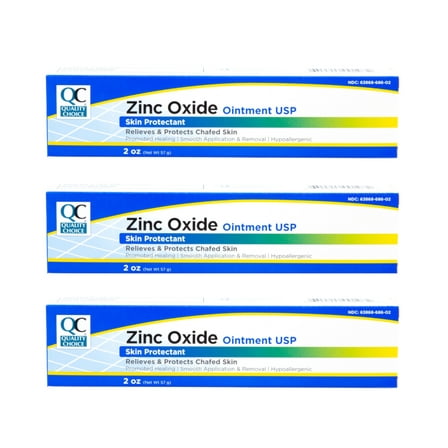 3 Pack Quality Choice Zinc Oxide Ointment Skin Protectant 2oz Each