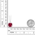 thumbnail image 2 of Gem Stone King 10K White Gold Red Created Ruby and White Created Sapphire Pendant Necklace for Women (8.27 Cttw, Gemstone July Birthstone, Cushion Cut 12MM, with 18 inch Chain), 2 of 5