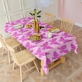 thumbnail image 3 of Pink Butterfly Pattern Rectangle Tablecloth 60"x102",Waterproof Polyester Rectangle Table Cloth, Wipeable Spillproof Polyester Tablecloth for Dining, Camping, Indoor and Outdoor, 3 of 6