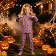thumbnail image 6 of Gubotare Girls Halloween Pajamas Boys Pajama Set 2 Piece Pjs Set Sleepwear Long Sleeve Top with Bottom 5T 6T (Purple,5-6 Years), 6 of 9