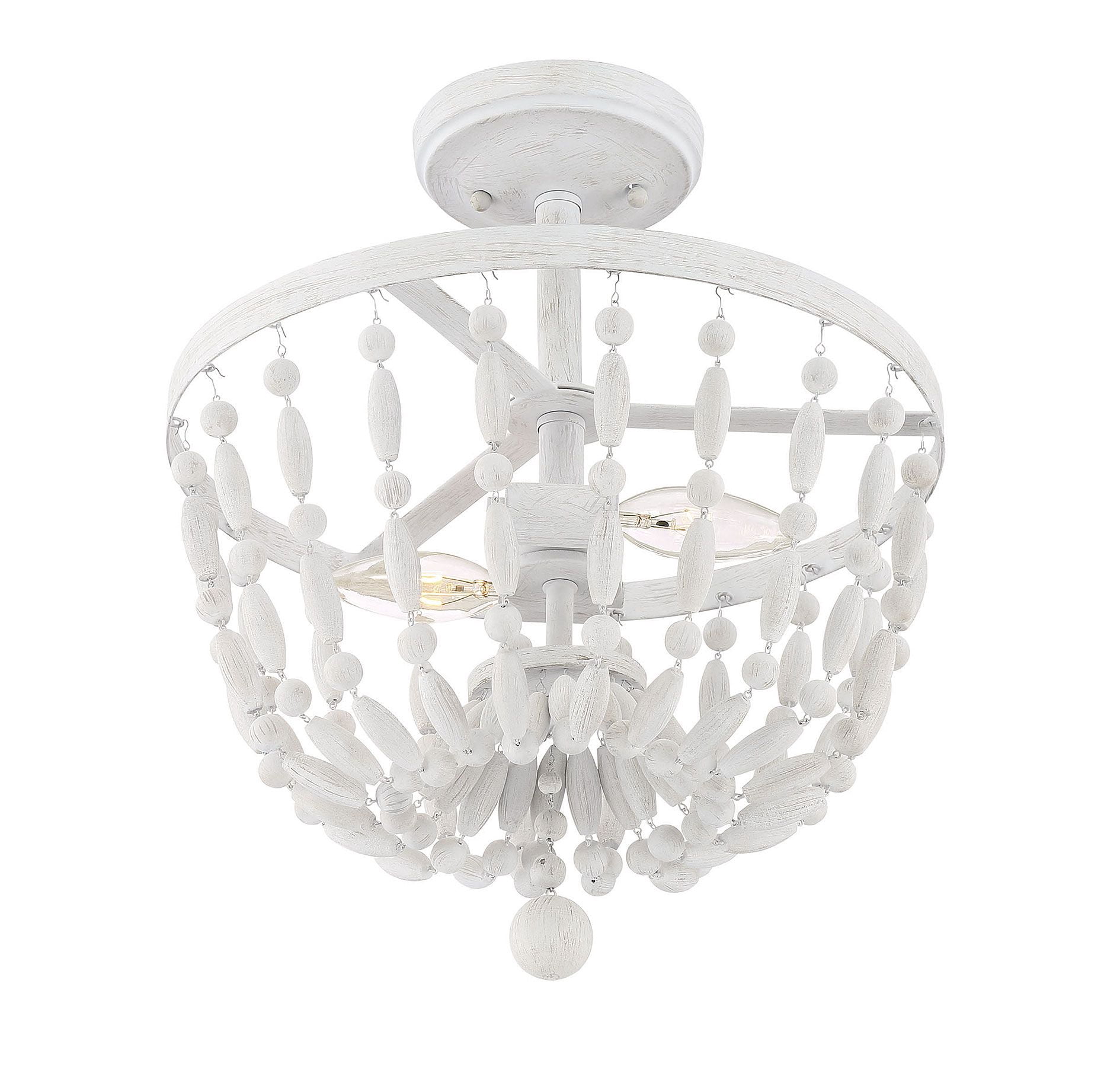 Trade Winds Lighting 2-Light Ceiling Light In Distressed Wood