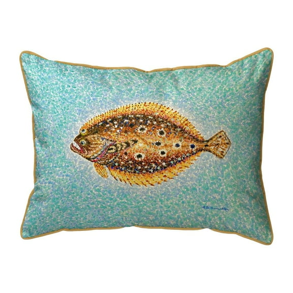 Betsy Drake Interiors Pointillist Flounder Small Indoor/Outdoor Pillow 11x14
