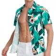 thumbnail image 5 of Camisas de playa con estampado de patrón de Hamburgo para hombre, camisas hawaianas tropicales casuales de manga corta para hombre, camisas divertidas con botones, 5 of 5
