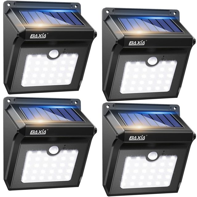 Baxia Technology Luces Solares Para Exteriores, Sensor De Movimiento De Seguridad Inalámbrico, Luces Solares Para Exteriores, Impermeables, Para Puerta Delantera, Patio Trasero, Escalones, Garaje, Jar