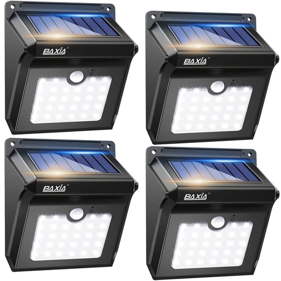 Baxia Technology Luces Solares Para Exteriores, Sensor De Movimiento De Seguridad Inalámbrico, Luces Solares Para Exteriores, Impermeables, Para Puerta Delantera, Patio Trasero, Escalones, Garaje, Jar