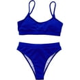 thumbnail image 4 of Ensemble Bikini String Taille Haute Côtelé 2 Pcs pour Femmes, 4 of 4