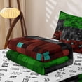 thumbnail image 5 of Homewish Miner Game Zipper Full Size Comforter Sets with Fitted Sheet and 2 Pillowcases For Kids Boys,Pixelated Theme Checkered Zipper Bedding Set,Gamepad Reversible,4-Piece, 5 of 7