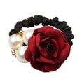 thumbnail image 5 of GIXUSIL 4 Pieces Flower Hair Ties For Women Hair Accessories For Women Girls Ponytail Holders Hair Scrunchies Rhinestone Elastic Pearl Headband Hair Jewelry For Girls Hair Ties (Classic Color), 5 of 7