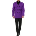 thumbnail image 2 of INSPIRE CHIC Men's Overcoat Double Breasted Notch Lapel Trench Coat with Belt, 2 of 6