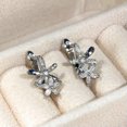 thumbnail image 6 of EOEMY Women Flower Cubic Zircon Wedding Jewelry 925 Silver Filled Drop Earrings Gift-Silver, 6 of 6