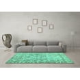 thumbnail image 3 of Ahgly Company Indoor Round Abstract Turquoise Blue Contemporary Area Rugs, 6' Round, 3 of 4
