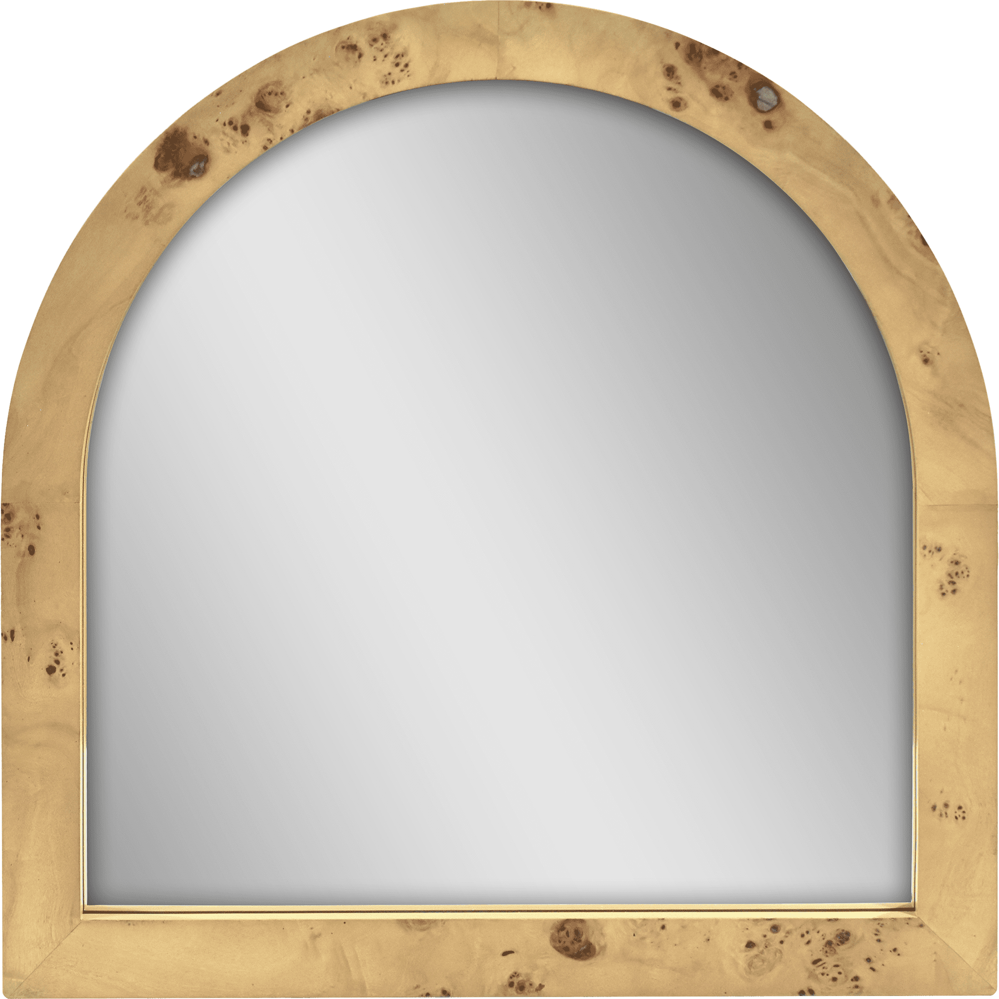 Beautiful Burlwood Arched Boho Vanity Decorative Mirror by Drew Barrymore, 22" Burlwood Bathroom Vanity Mirror for Wall, Bedroom and Entryway