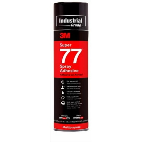 3M Super 77 Spray Adhesive Aerosol Clear - 24 oz