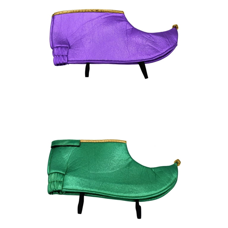 Jester Shoe Covers Red Metallic Costume Accessory Jester Shoe Covers Red Metallic Costume Accessory