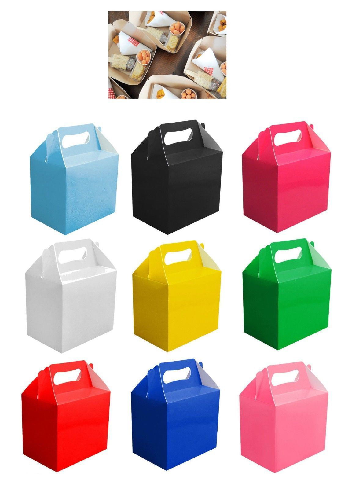 Assorted Colours Kids Party Lunch Boxes pack of 10 