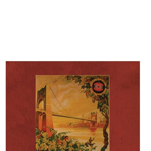 VINTAGE DESIGNER SAN FRANCISCO BRIDGE - 14"x14" Canvas Artwork - Multi-Color 14 x 14