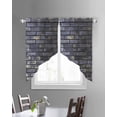 thumbnail image 3 of Vintage Purple Yellow Swag Valances for Windows, Farmhouse Brick Wall Rod Pocket Sheer Valances for Small Windows, Swag Toppers Light Filtering for Kitchen Living Room 2 Panels 28''x36'', 3 of 6